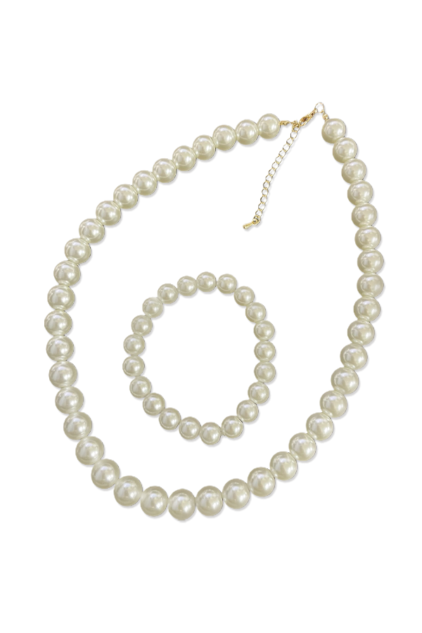 GLASS PEARL BEADS NECKLACE SET [director select item]